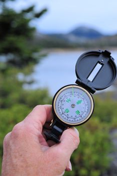 Determining location with a compass