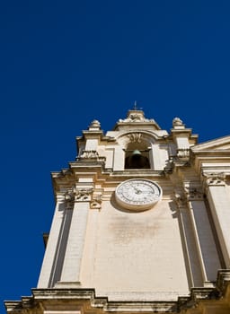 One of the steeples of the Mdina cathedral