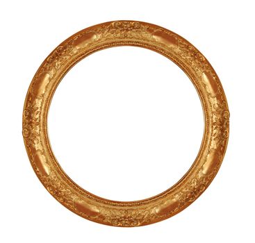 round antique frame with clipping path