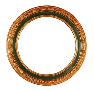 round antique frame with clipping path