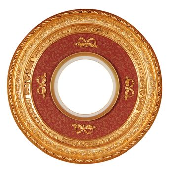 round antique frame with clipping path