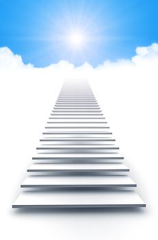 An image of a white stairway to heaven