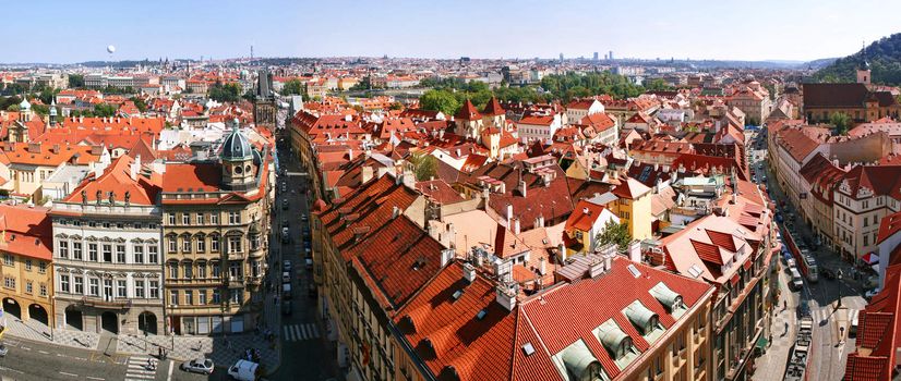 Prague roof tops. xxl panorama