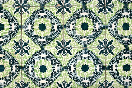 Detail of Portuguese glazed tiles.