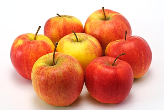  handful apples  isolated on white