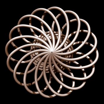 abstract cache ball on black background - 3d illustration