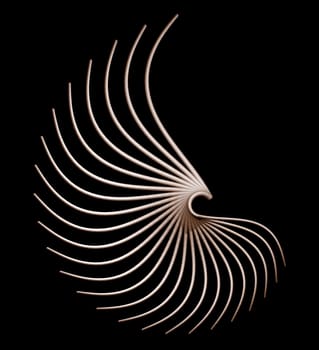 Abstract organic form on black background - 3d illustration