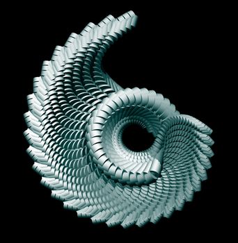Abstract form on black background - 3d illustration