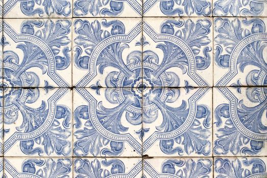 Detail of Portuguese glazed tiles.