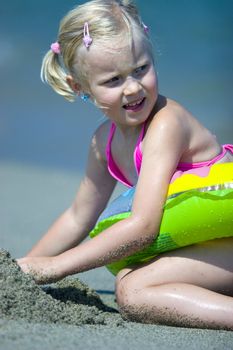 Little girl on the beach