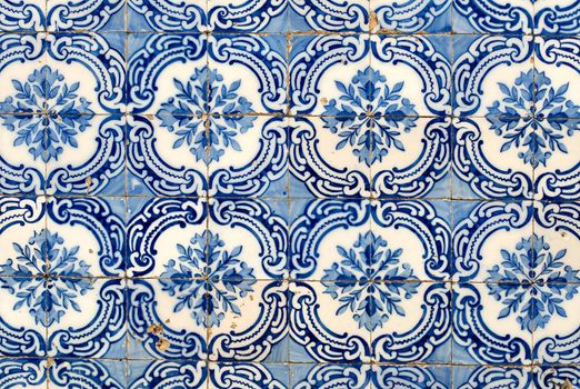 Detail of Portuguese glazed tiles.