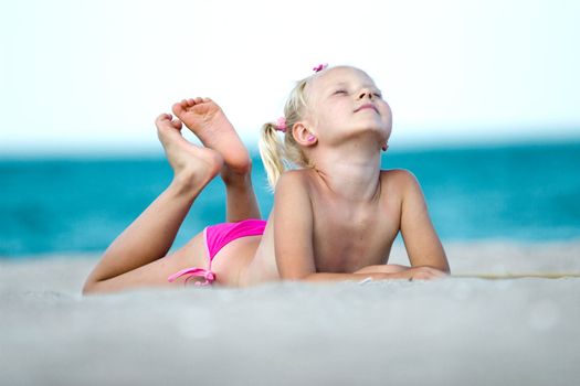 Little girl on the beach