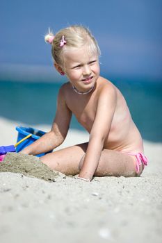 Little girl on the beach