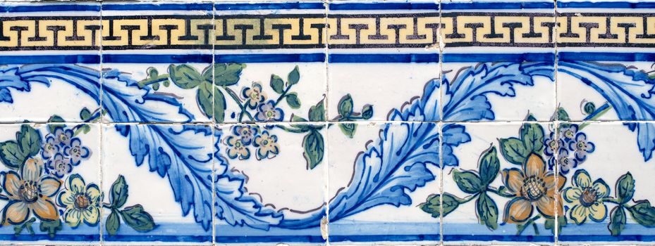 Detail of Portuguese glazed tiles.