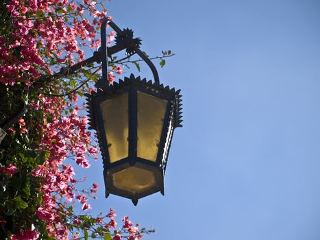 Medieval street lamp in Mdina in Malta