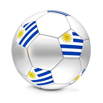 shiny football/soccer ball with the flag of Uruguay on the pentagons