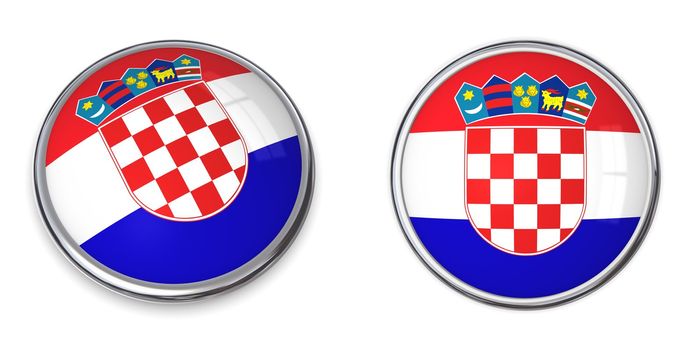 button style banner in 3D of Croatia