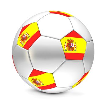 shiny football/soccer ball with the flag of Spain on the pentagons