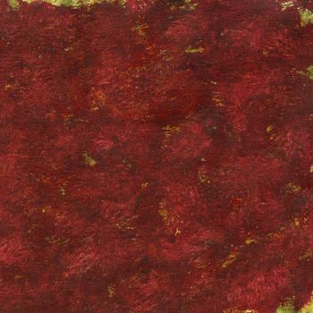 red patchy watercolor painted abstract on artist canvas, self made by photographer