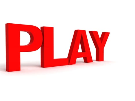 three dimensional view of play word