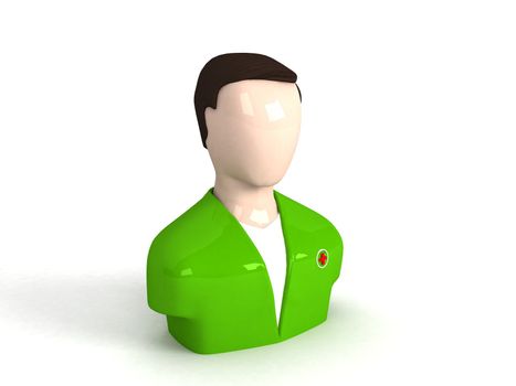 isolated three dimensional doctor character