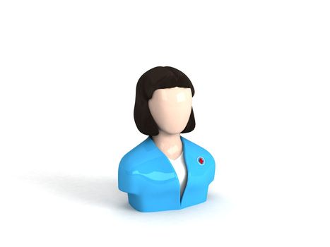 three dimensional female doctor character