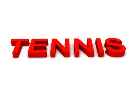flat view of three dimensional tennis word


