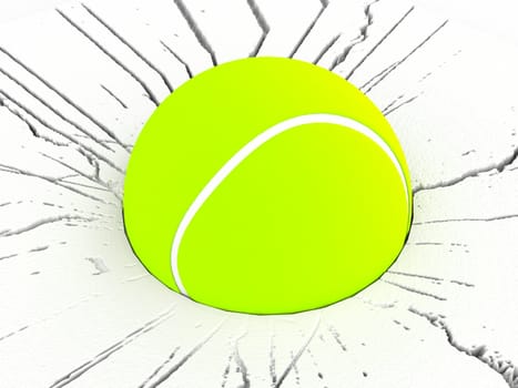 three dimensional view of tennis ball


