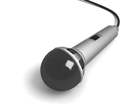 isolated three dimensional view of microphone