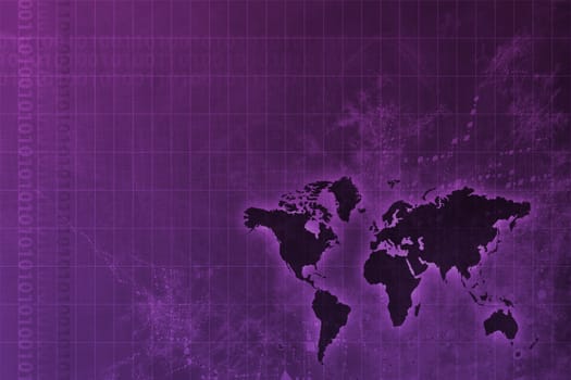 Corporate Worldwide Growth Abstract Background With Map 
