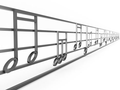 isolated three dimensional musical notes graph