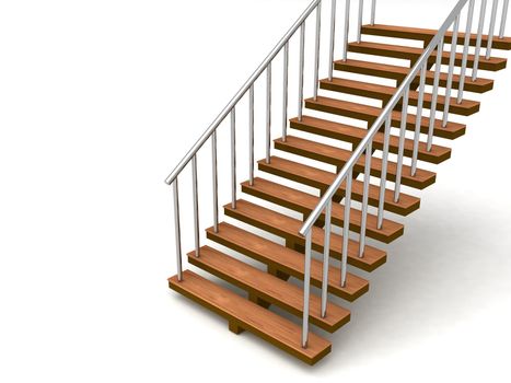 rendered staircase on an isolated white background