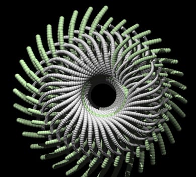 Abstract organic form on black background - 3d illustration