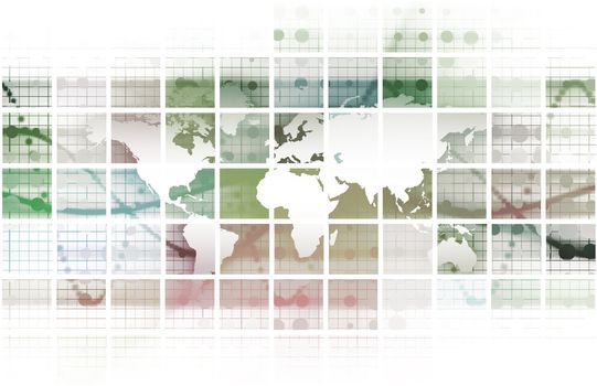 Global Network Concept as a Illustration Art