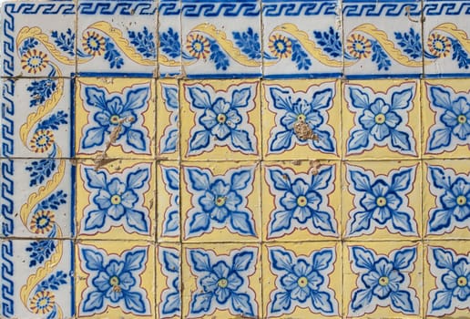 Detail of Portuguese glazed tiles.