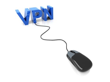 3D rendered Illustration. Virtual private network connection.