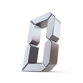 shiny 3d letter D made of silver/chrome - LCD look