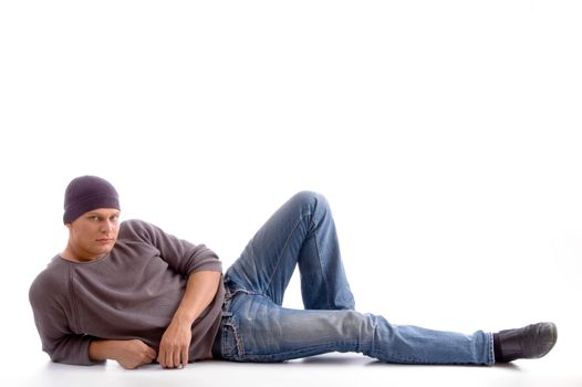 full pose of handsome guy on an isolated background