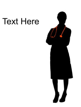 standing female doctor with stethoscope