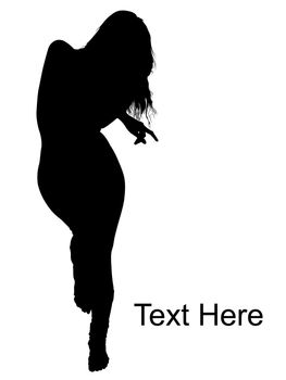 young woman dancing against white background