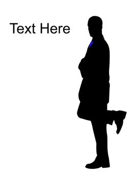 young businessman standing on one leg with white background