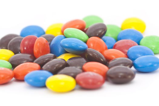 Multi-colored candy isolated on a white background