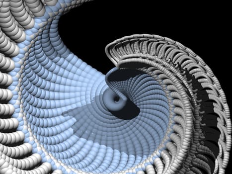 Abstract organic form on black background - 3d illustration
