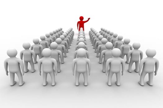 Conceptual image of teamwork. 3D image.