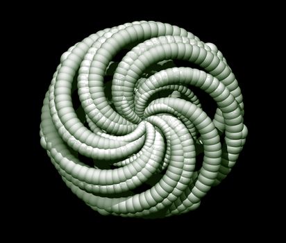 Abstract organic form on black background - 3d illustration