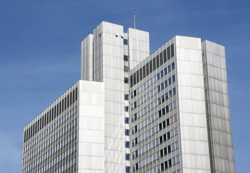 Skyscraper in Cologne, Germany. Huge office building.