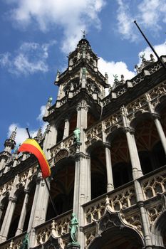 Famous building: Maison du Roi (The King's House or Het Broodhuis) in Brussels, Belgium. Located on Grote Markt (Main Square).
