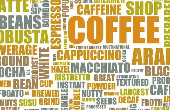Coffee Menu Choices as a Creative Background  
