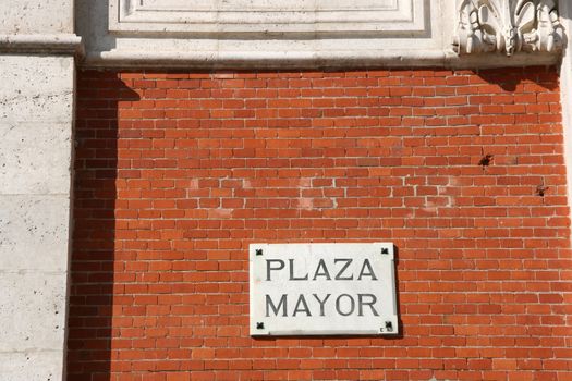 Plaza Mayor - architecture detail in Valladolid, Castilla, Spain