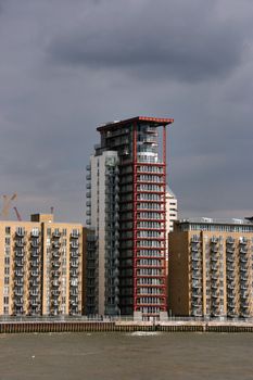 Canary Wharf - modern residential and office architecture in London, Great Britain